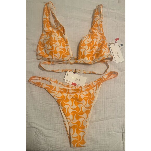 L*Space Avery and Camryn Bikini Top And Bottom Set in Mango NEW NWT - Picture 3 of 7